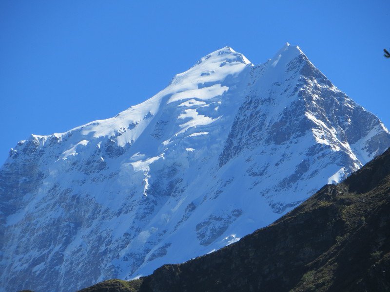 [Photograph: Dunagiri at Lata Kharak]