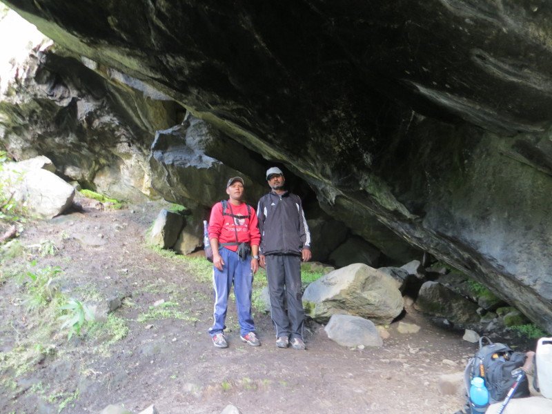 [Photograph: Old cave camp, Dibrugheta]