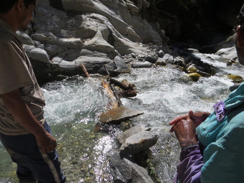 [Photograph: Bridge under water]