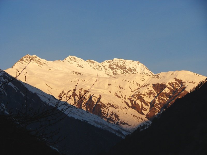 [Photograph: Sunrise at Harsil]