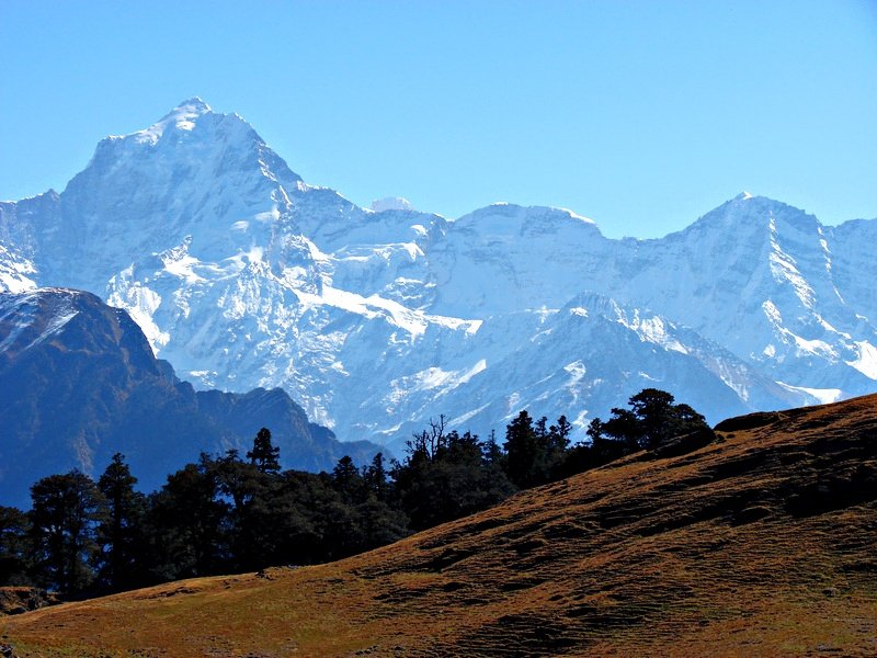 [Photograph: Dunagiri from Gorson]