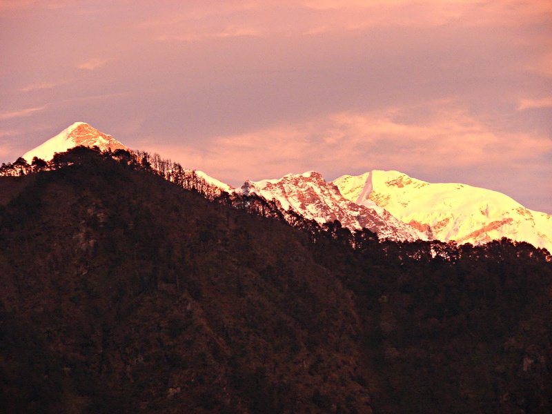 [Photograph: Trisul at sunset]