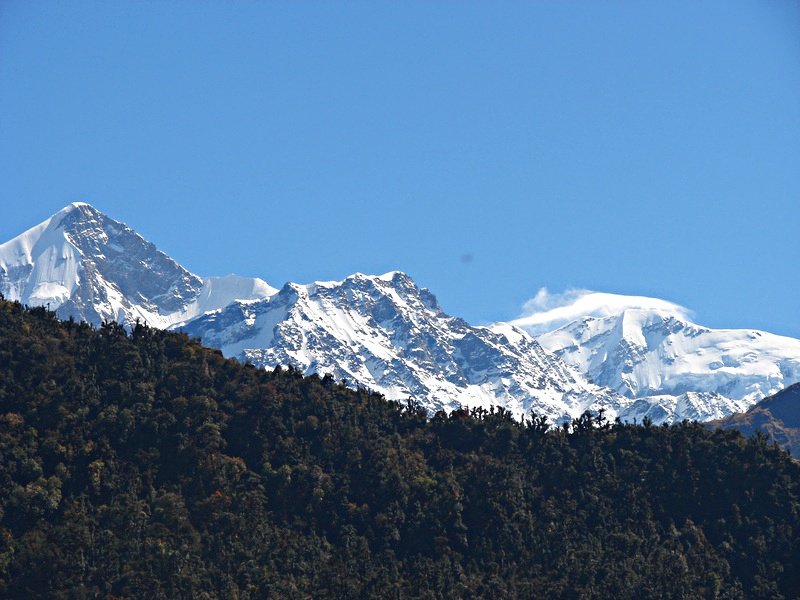 [Photograph: Plume over Trisul]