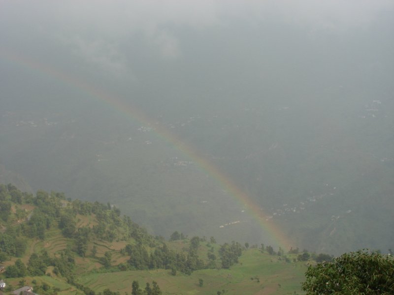 [Photograph: Rainbow near Devriya Tal]