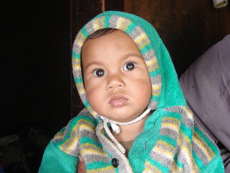 [Photograph: Baby in a dhaba]